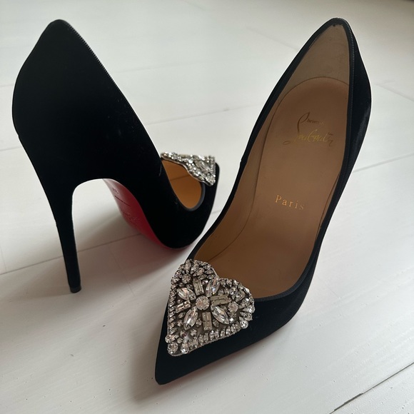 Christian Louboutin Cristocora 120 black velvet heels - Picture 5 of 10